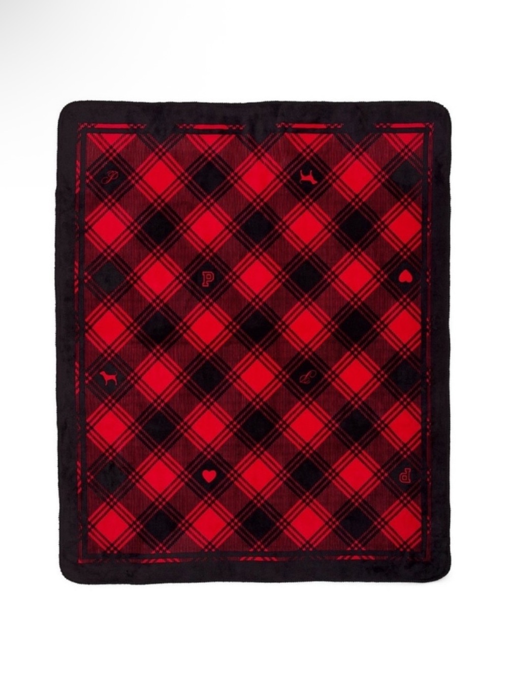 NWT PINK Victoria's Secret Cozy Blanket- Red and Black
